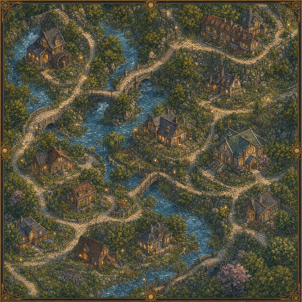 Illustrated close-up map of Creekbend in Sunthread