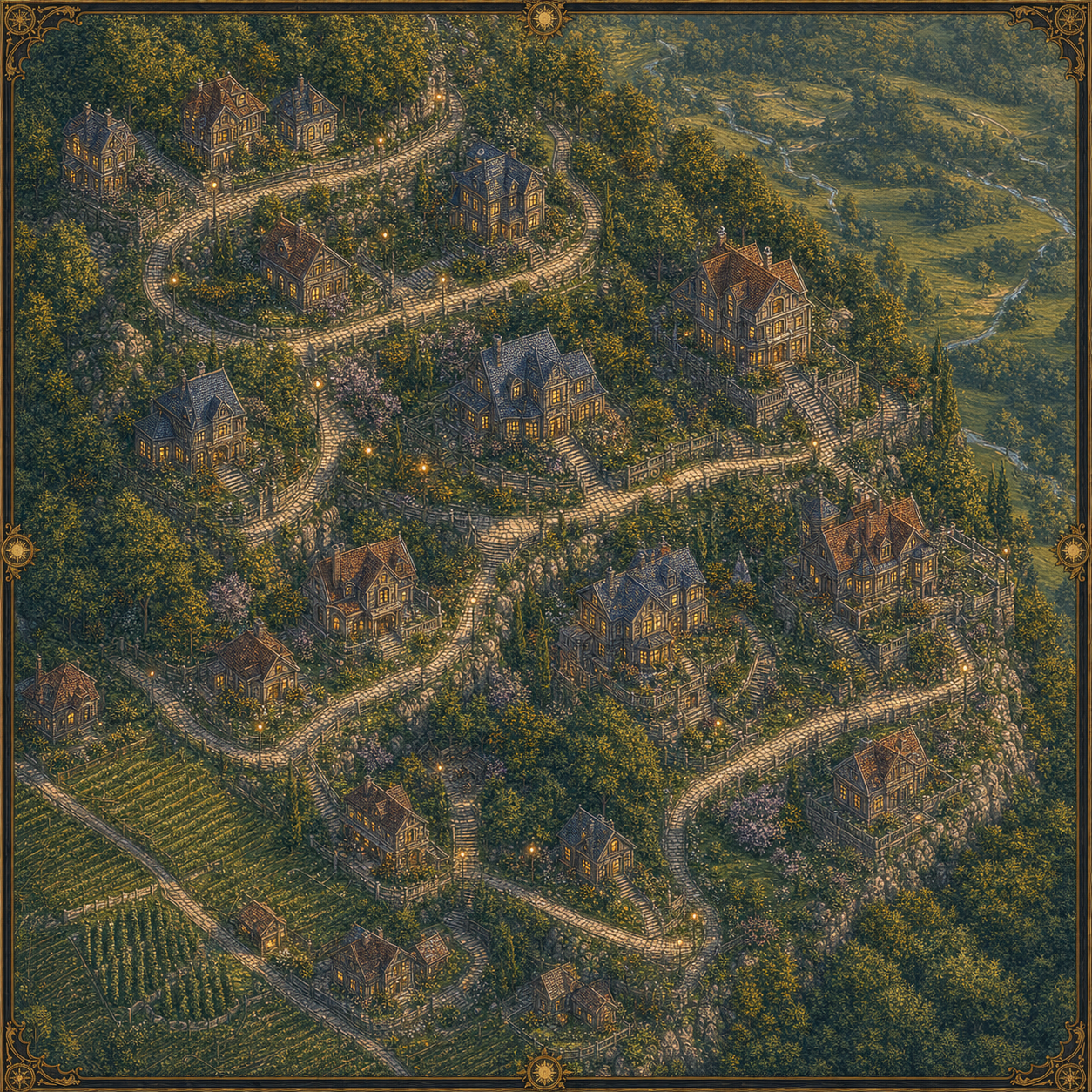Illustrated close-up map of East Slope in Sunthread