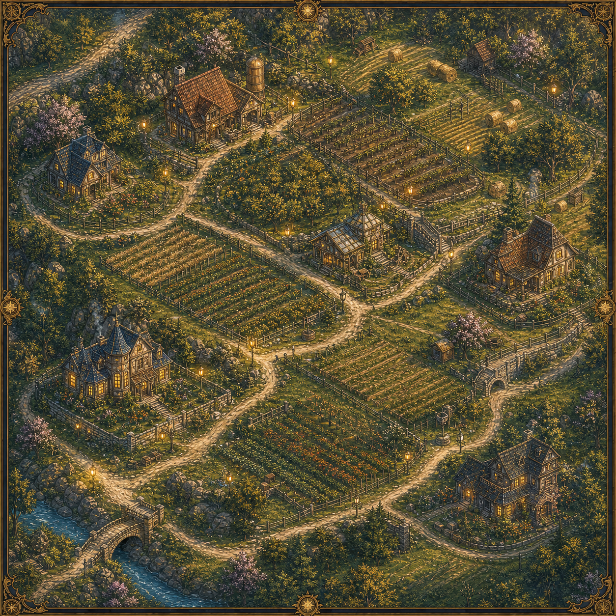 Illustrated close-up map of Lantern Field in Sunthread