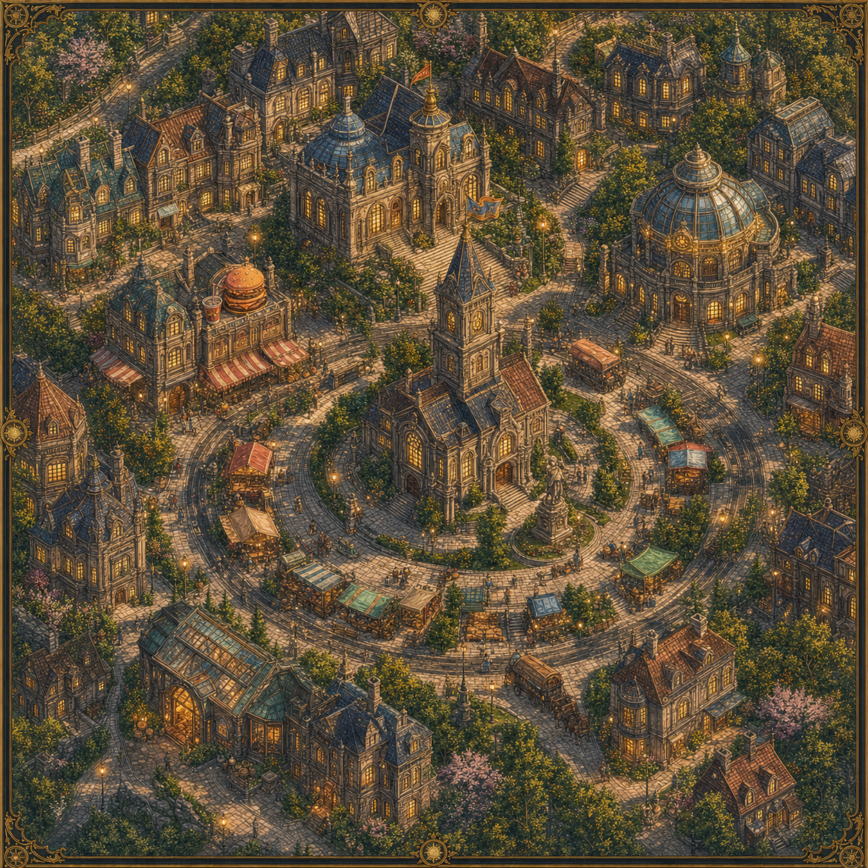 Illustrated close-up map of Market Hollow in Sunthread