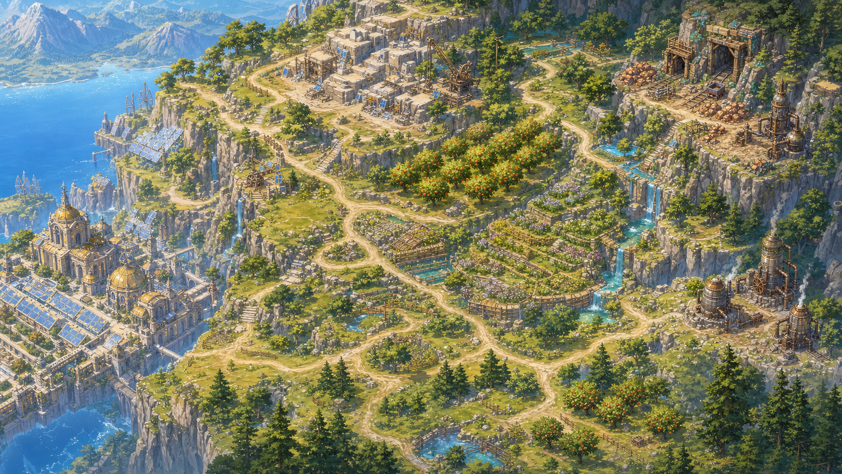 Orchard route background for Fruit